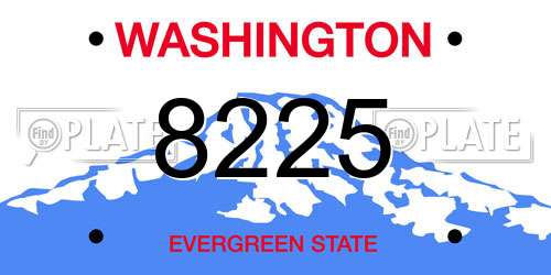 8225 Washington License Plate