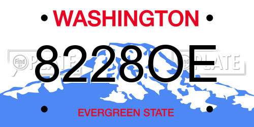 8228OE Washington License Plate