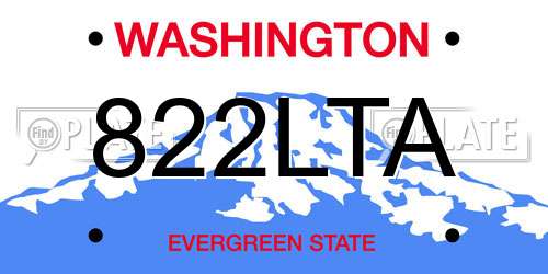 822LTA Washington License Plate