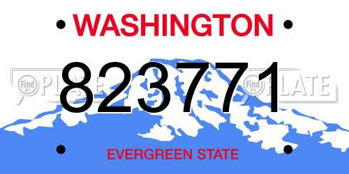 823771 Washington License Plate