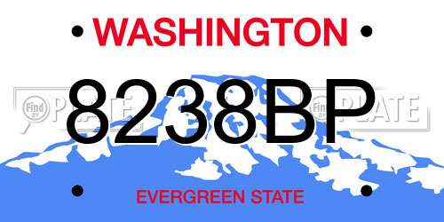 8238BP Washington License Plate