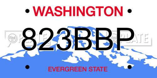 823BBP Washington License Plate