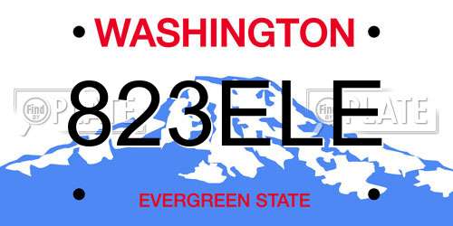 823ELE Washington License Plate