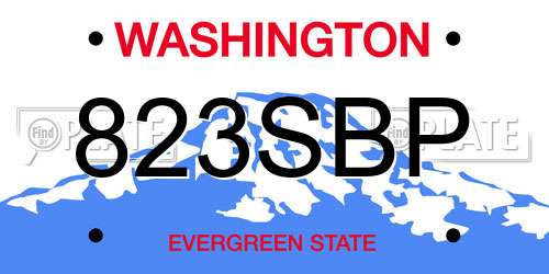 823SBP Washington License Plate