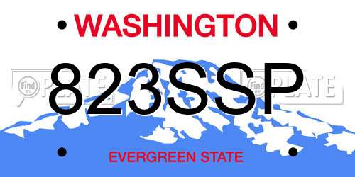 823SSP Washington License Plate