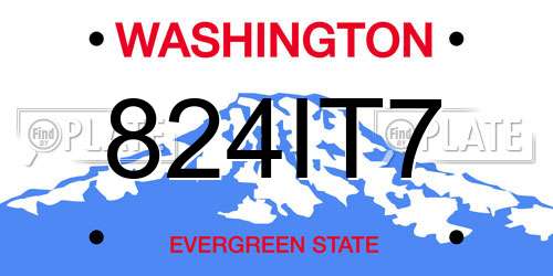 824IT7 Washington License Plate
