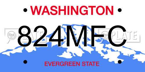 824MFC Washington License Plate