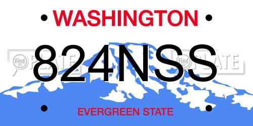 824NSS Washington License Plate