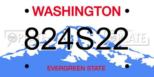 824S22 Washington License Plate