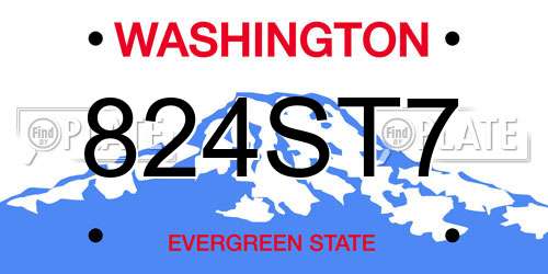 824ST7 Washington License Plate
