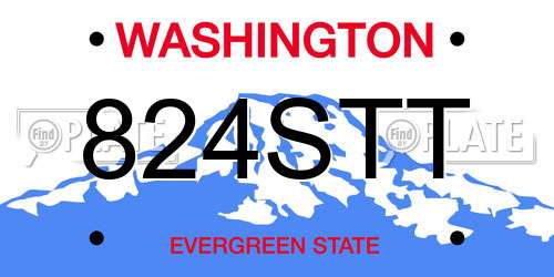 824STT Washington License Plate