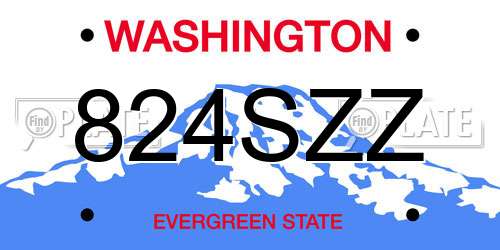 824SZZ Washington License Plate
