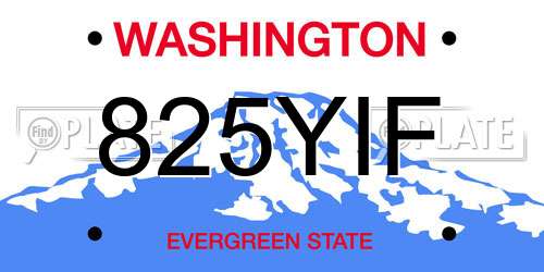 825YIF Washington License Plate