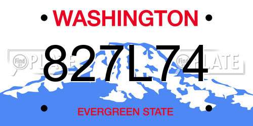 827L74 Washington License Plate