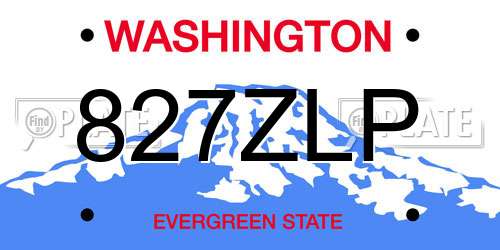 827ZLP Washington License Plate