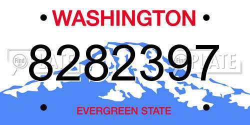 8282397 Washington License Plate