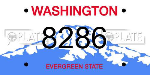 8286 Washington License Plate