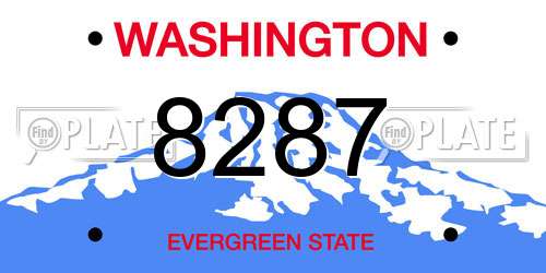 8287 Washington License Plate