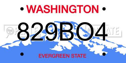 829BO4 Washington License Plate