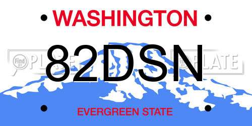 82DSN Washington License Plate