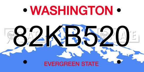 82KB520 Washington License Plate