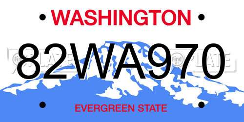 82WA970 Washington License Plate