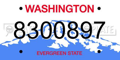 8300897 Washington License Plate