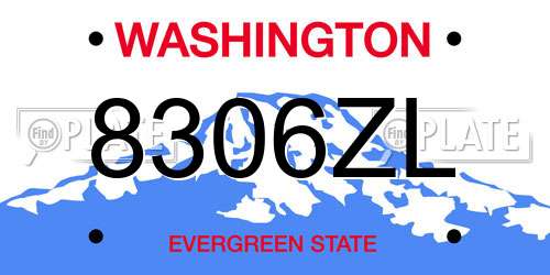 8306ZL Washington License Plate