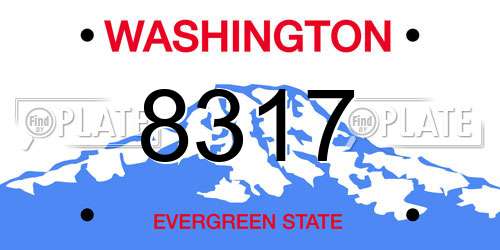 8317 Washington License Plate