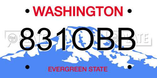 831OBB Washington License Plate