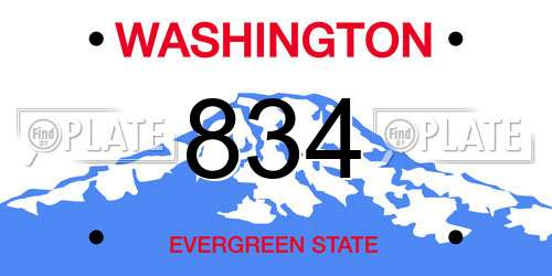 834 Washington License Plate