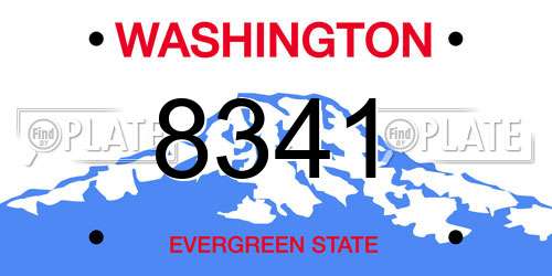 8341 Washington License Plate