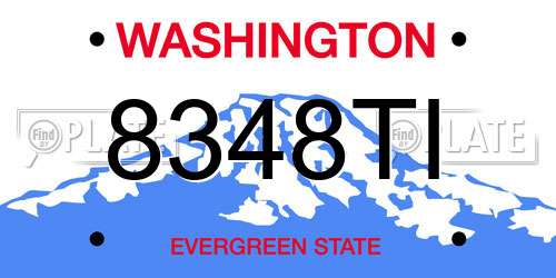 8348TI Washington License Plate