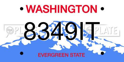8349IT Washington License Plate