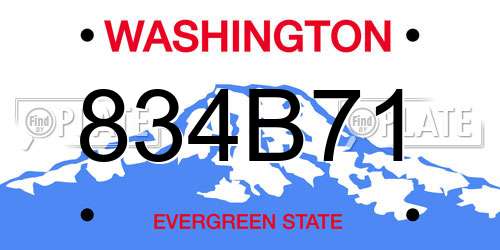 834B71 Washington License Plate