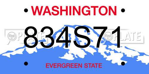 834S71 Washington License Plate