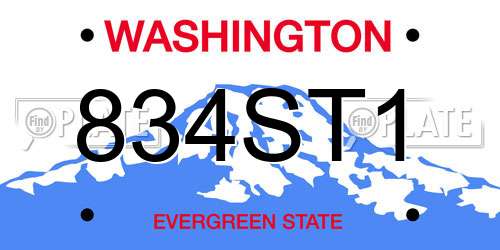 834ST1 Washington License Plate