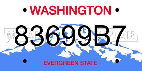 83699B7 Washington License Plate