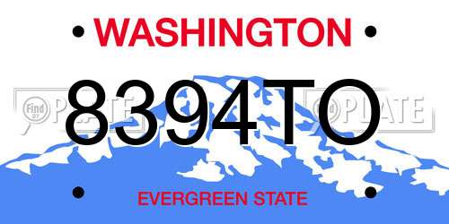 8394TO Washington License Plate