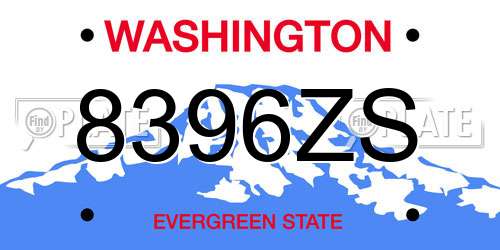 8396ZS Washington License Plate