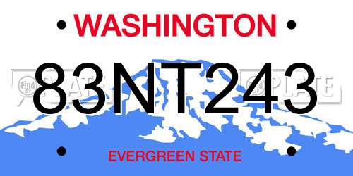83NT243 Washington License Plate