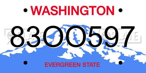 83OO597 Washington License Plate