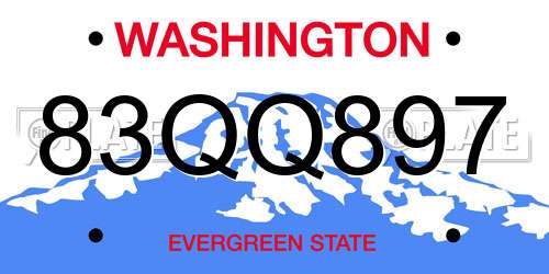 83QQ897 Washington License Plate