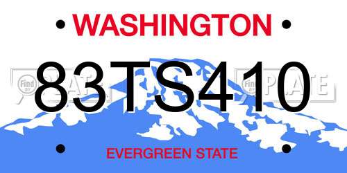 83TS410 Washington License Plate