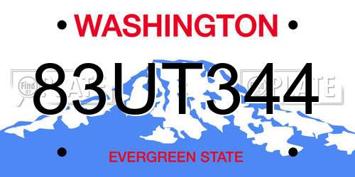 83UT344 Washington License Plate