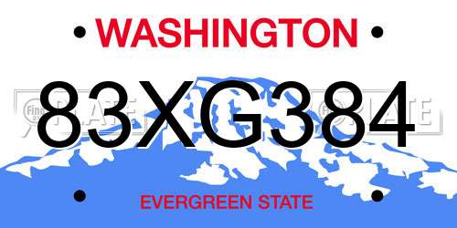 83XG384 Washington License Plate
