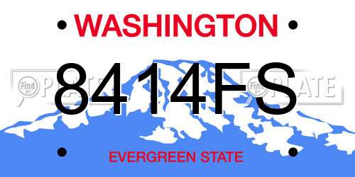 8414FS Washington License Plate
