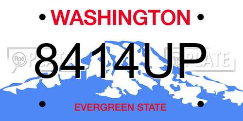 8414UP Washington License Plate