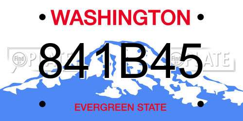 841B45 Washington License Plate