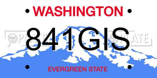 841GIS Washington License Plate